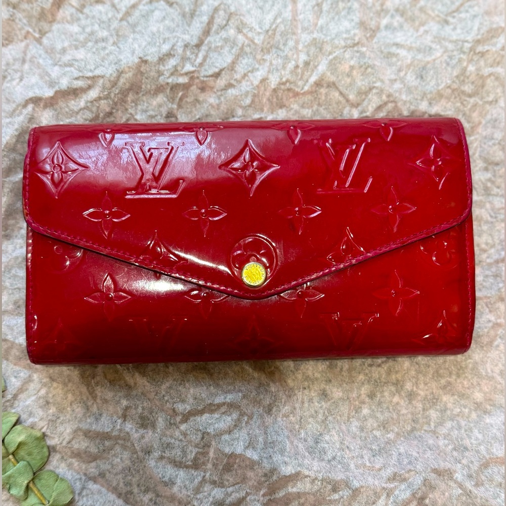 Louis Vuitton Red Embossed Wallet